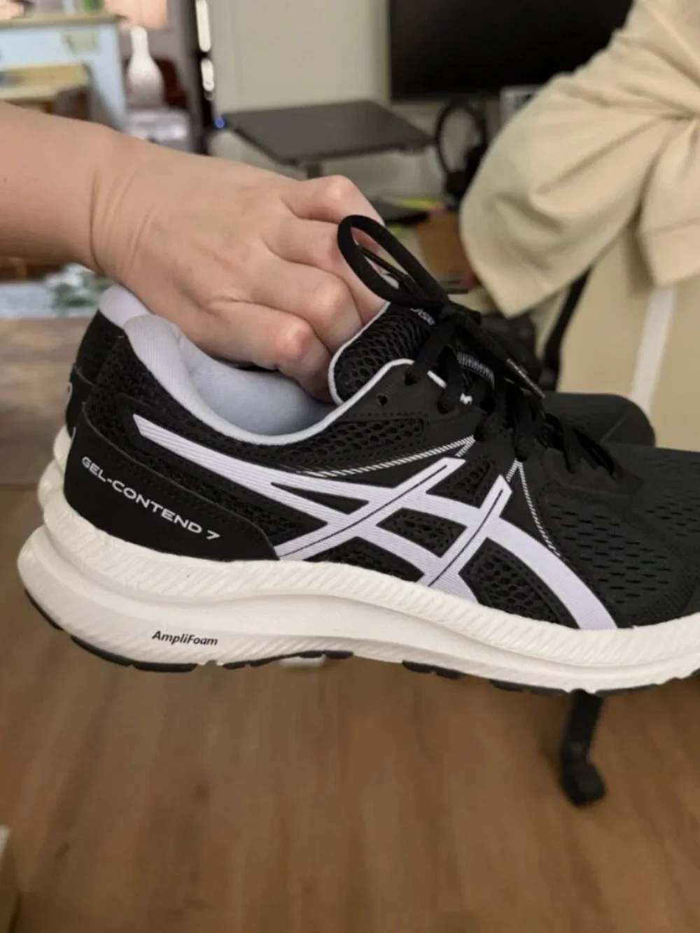 ASICS Gel-Contend 7 Running Shoes Women's 9W Black Lilac Wide - Picture 4 of 8